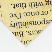 ニュース紙文字と古い紙 フリースブランケット (角)