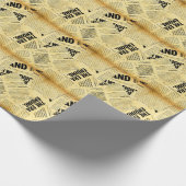 ニュース紙文字と古い紙 ラッピングペーパー (角)