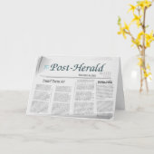 ニュース紙誕生日カード カード (黄色い花)