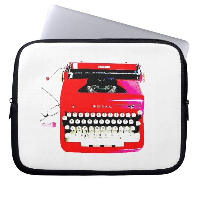 ニュース記者ジャーナリストのタイプライター ラップトップスリーブ (正面)