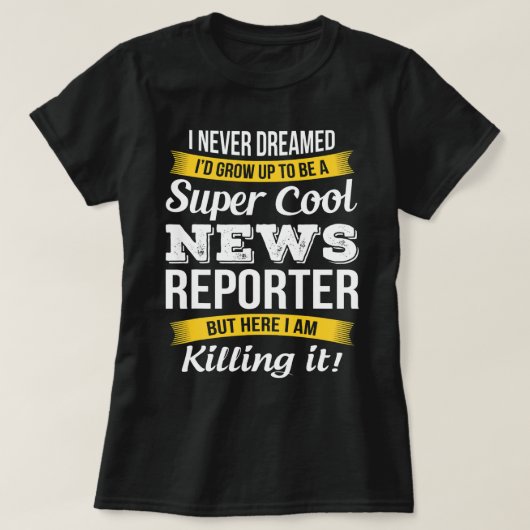 ニュース記者 Tシャツ (デザイン正面)