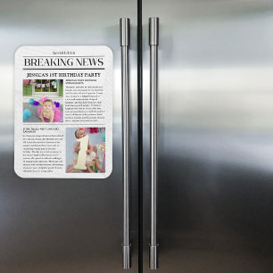 ニュース速報フロントページ新聞1st誕生日 マグネット