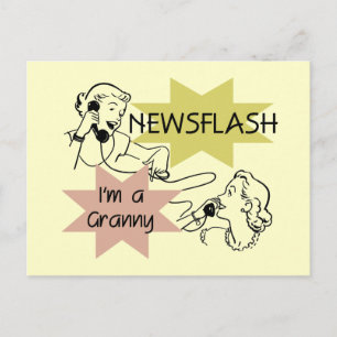 ニュース速報私はおばあさんのTシャツおよびギフトです ポストカード