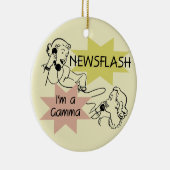 ニュース速報私はガンマのTシャツおよびギフトです セラミックオーナメント (右)
