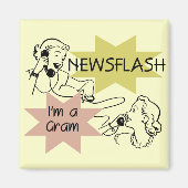 ニュース速報私はグラムのTシャツおよびギフトです マグネット (正面)