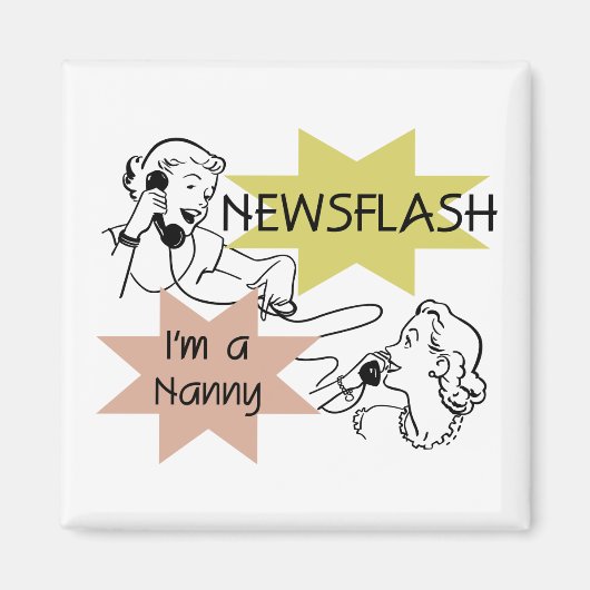 ニュース速報私は乳母のTシャツおよびギフトです マグネット (正面)