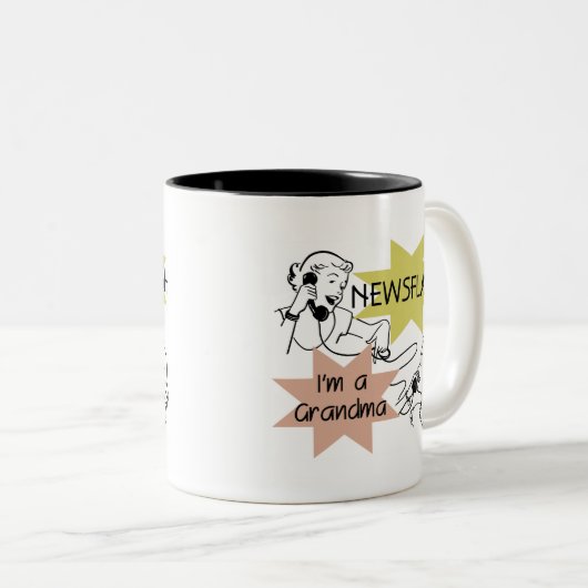 ニュース速報私は祖母のTシャツおよびギフトです ツートーンマグカップ (正面右)