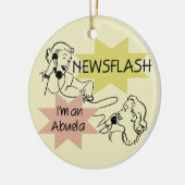 ニュース速報私はAbuelaのTシャツおよびギフトです セラミックオーナメント (左)