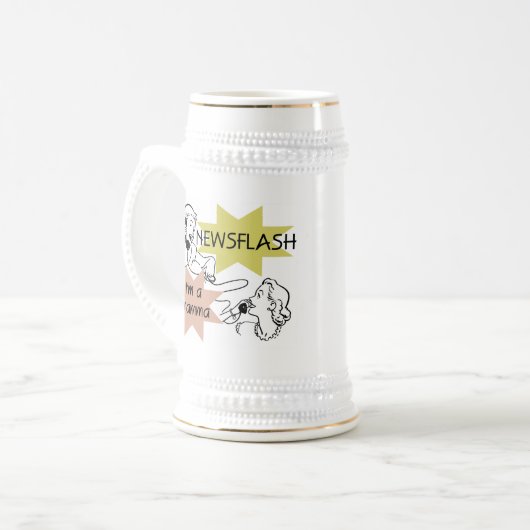 ニュース速報私はGrammaのTシャツおよびギフトです ビールジョッキ (正面左)