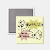 ニュース速報私はGrammaのTシャツおよびギフトです マグネット (正面/裏面)