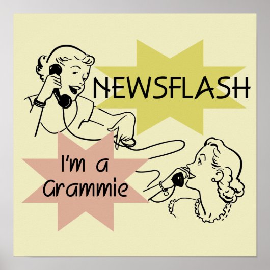 ニュース速報私はGrammieのTシャツおよびギフトです ポスター (正面)