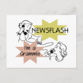 ニュース速報私はGrammieのTシャツおよびギフトです ポストカード (正面)