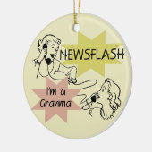 ニュース速報私はGranmaのTシャツおよびギフトです セラミックオーナメント (左)