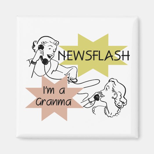 ニュース速報私はGranmaのTシャツおよびギフトです マグネット (正面)