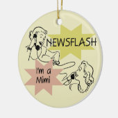 ニュース速報私はMimi Tシャツおよびギフトです セラミックオーナメント (左)