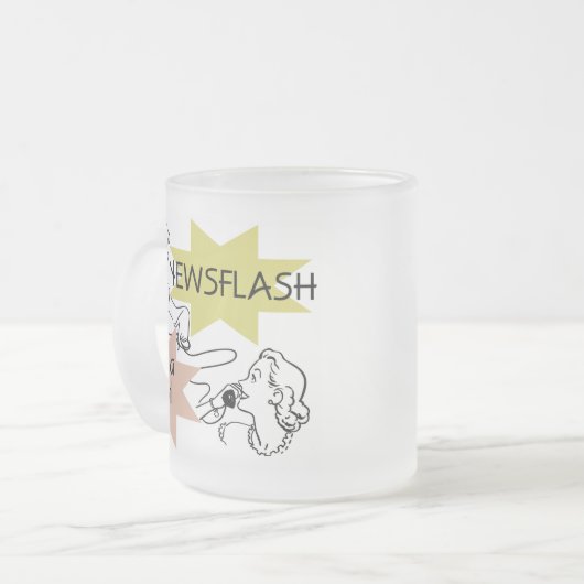 ニュース速報私はNaniのTシャツおよびギフトです フロストグラスマグカップ (正面左)