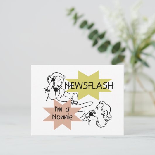 ニュース速報私はNonnieのTシャツおよびギフトです ポストカード (スタンド正面)