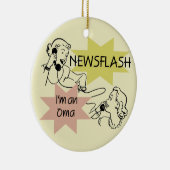 ニュース速報私はOmaのTシャツおよびギフトです セラミックオーナメント (右)