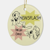 ニュース速報私はOmaのTシャツおよびギフトです セラミックオーナメント (左)