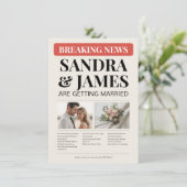 ニュース速報 結婚式の前日譚カード 招待状 (スタンド正面)