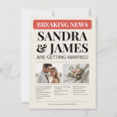 ニュース速報 結婚式の前日譚カード 招待状 (正面)