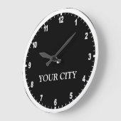 ニュース部屋の時計(暗い) ラージ壁時計 (傾斜)