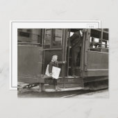 ニューズボーイライディングトロリー， 1910 ポストカード (正面/裏面)