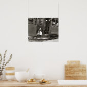 ニューズボーイ乗馬トロリー， 1910.ヴィンテージ写真 ポスター (キッチン)