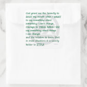 ニューセレニティ祈りの言葉 スクエアシール (バッグ)