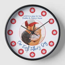 ニューダッモダンクユニーク記念ファースト・ファーザーズ・デイ スクエア壁時計