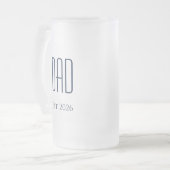 ニューダッモダンドファーネイビーブルータイポグラフィ フロストグラスビールジョッキ (正面左)