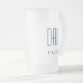 ニューダッモダンドファーネイビーブルータイポグラフィ フロストグラスビールジョッキ (正面右)