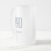 ニューダッモダンドファーネイビーブルータイポグラフィ フロストグラスビールジョッキ (正面左)