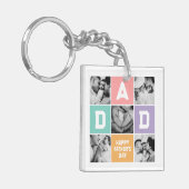 ニューダファースト父の日の家族の写真グリッド キーホルダー (正面左)