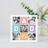 ニューダファースト父の日の家族の写真グリッド シーズンカード (スタンド正面)