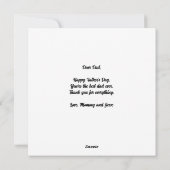 ニューダファースト父の日の家族の写真グリッド シーズンカード (裏面)