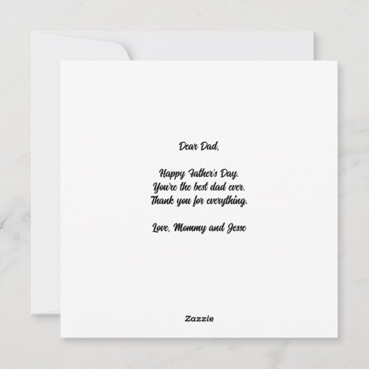 ニューダファースト父の日の家族の写真グリッド シーズンカード (裏面)