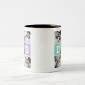 ニューダファースト父の日の家族の写真グリッド ツートーンマグカップ (中央)