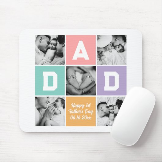 ニューダファースト父の日の家族の写真グリッド マウスパッド (マウス)