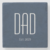 ニューダーブルーファーダーズデイシンプルタイポグラフィ ストーンコースター (正面)