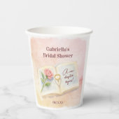 ニューチャプターストーリーブックピンクローズブライダルシャワー 紙コップ (正面)