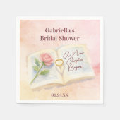 ニューチャプターピンクローズブック&リングや輪ブライダルシャワー スタンダードカクテルナプキン (正面)