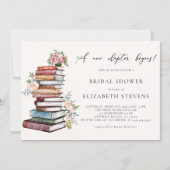 ニューチャプターブックラバーブックウォームシックブライダルシャワー 招待状 (正面)