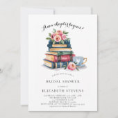 ニューチャプターブックラバーブックウォームシックブライダルシャワー 招待状 (正面)