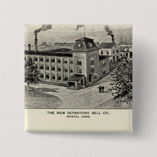 ニューディパーチャーベル社、ミラー·ブロス·カトレリー社 缶バッジ (正面)