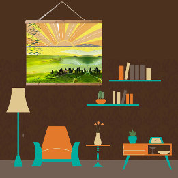 ニューデイウィズサンライズシーナリー感動的引用文 吊り下げ型タペストリー