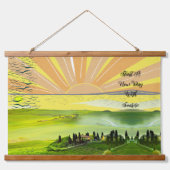ニューデイウィズサンライズシーナリー感動的引用文 吊り下げ型タペストリー (正面)