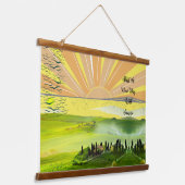 ニューデイウィズサンライズシーナリー感動的引用文 吊り下げ型タペストリー (傾斜あり)