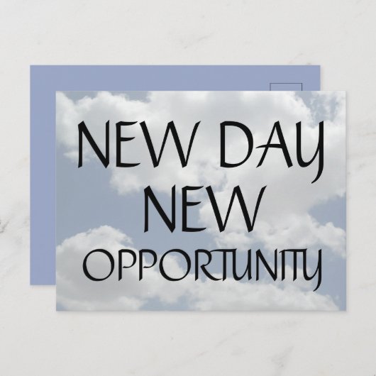 ニューデイ新しい機会やる気を起こさせる引用文スカイ ポストカード (正面/裏面)