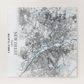 ニューデリーインディアシティ地図トラベルシンプル ジグソーパズル (横)